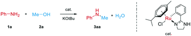 Graphical abstract: Efficient methylation of anilines with methanol catalysed by cyclometalated ruthenium complexes