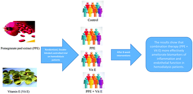 Graphical abstract: Effects of pomegranate peel extract and vitamin E on the inflammatory status and endothelial function in hemodialysis patients: a randomized controlled clinical trial