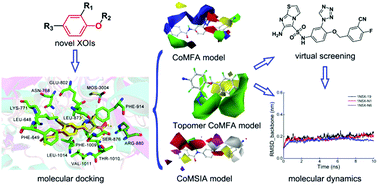 Graphical abstract: Computationally exploring novel xanthine oxidase inhibitors using docking-based 3D-QSAR, molecular dynamics, and virtual screening