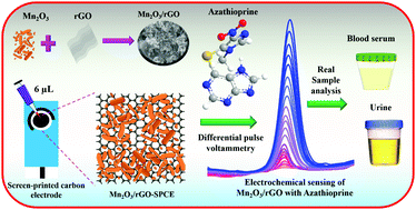 Graphical abstract: An electrochemical platform for the selective detection of azathioprine utilizing a screen-printed carbon electrode modified with manganese oxide/reduced graphene oxide