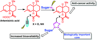 Graphical abstract: Synthesis of artemisinic acid derived glycoconjugates and their anticancer studies