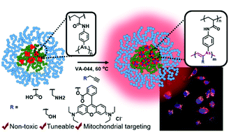 Graphical abstract: Functionalisation and stabilisation of polymeric arsenical nanoparticles prepared by sequential reductive and radical cross-linking