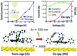 Graphical abstract: A photo-induced spin crossover based molecular switch and spin filter operating at room temperature