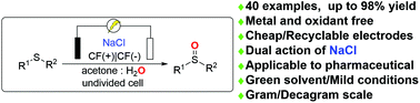 Graphical abstract: Scalable selective electrochemical oxidation of sulfides to sulfoxides