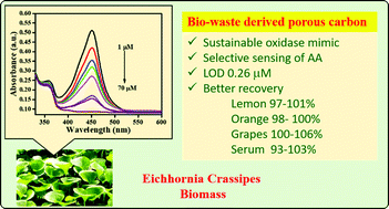 Graphical abstract: Hierarchically porous 2D carbon from bio-waste: a sustainable, rapid, and efficient oxidase mimic for the colorimetric detection of ascorbic acid