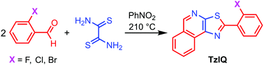 Graphical abstract: Straightforward synthesis of thiazolo[5,4-c]isoquinolines from dithiooxamide and 2-halobenzaldehydes