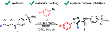 Graphical abstract: Synthesis of sulfamoyl-triazolyl-carboxamides as pharmacological myeloperoxidase inhibitors