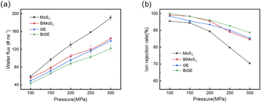 Graphical abstract: Comparison of water desalination performance of porous graphene and MoS2 nanosheets
