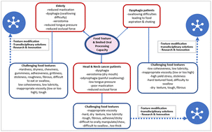 Graphical abstract: Texture properties of foods targeted for individuals with limited oral processing capabilities: the elderly, dysphagia, and head and neck cancer patients