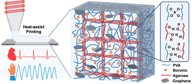 Graphical abstract: Facile fabrication of a printable conductive self-healing hydrogel for human motion and electrocardiogram monitoring