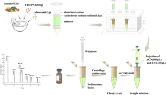 Graphical abstract: A pretreatment method combined matrix solid-phase dispersion with dispersive liquid–liquid micro-extraction for polybrominated diphenyl ethers in vegetables through quantitation of gas chromatography-tandem mass spectrometry (GC-MS)