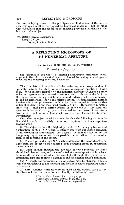 A reflecting microscope of 1·3 numerical aperture