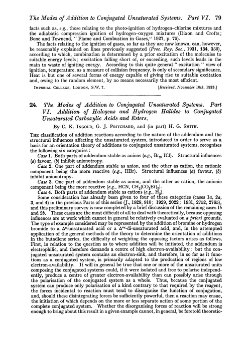 24. The modes of addition to conjugated unsaturated systems. Part VI. Addition of halogens and hydrogen halides to conjugated unsaturated carboxylic acids and esters