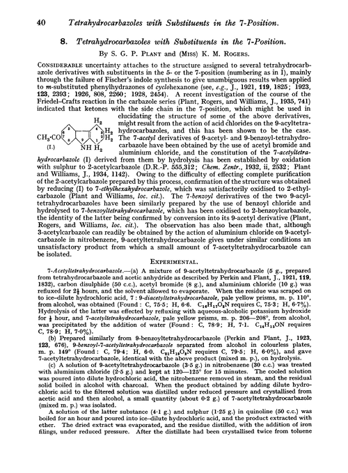 8. Tetrahydrocarbazoles with substituents in the 7-position
