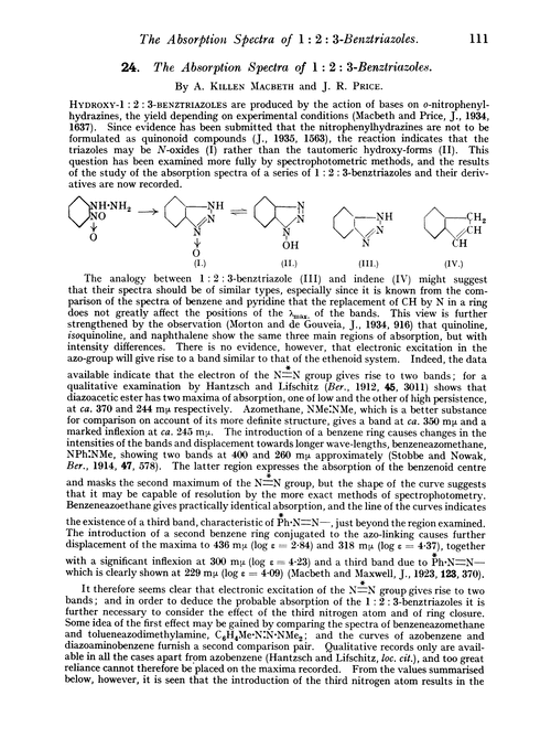 24. The absorption spectra of 1 : 2 : 3-benztriazoles