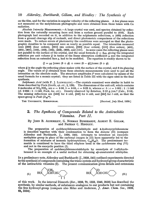 2. The synthesis of compounds related to the antirachitic vitamins. Part II