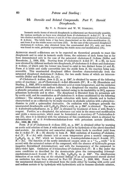 10. Steroids and related compounds. Part V. Steroid diosphenols
