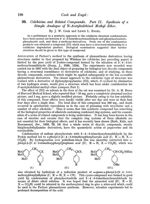 36. Colchicine and related compounds. Part II. Synthesis of a simple analogue of N-acetylcolchinol methyl ether