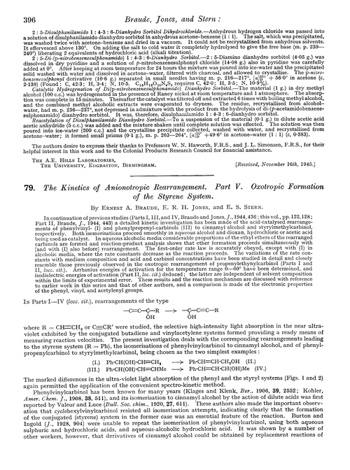79. The kinetics of anionotropic rearrangement. Part V. Oxotropic formation of the Styrene system