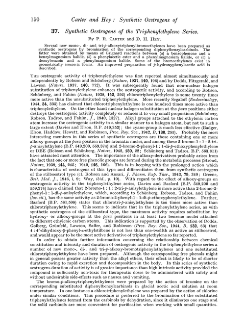 37. Synthetic oestrogens of the triphenylethylene series