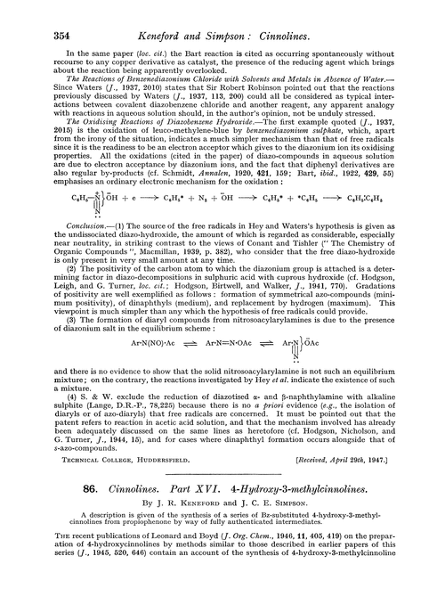 86. Cinnolines. Part XVI. 4-Hydroxy-3-methylcinnolines