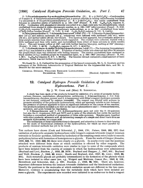 12. Catalysed hydrogen peroxide oxidation of aromatic hydrocarbons. Part I