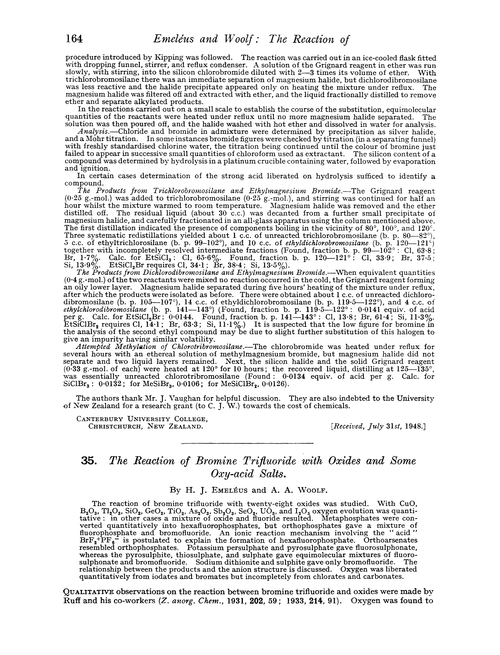 35. The reaction of bromine trifluoride with oxides and some oxy-acid salts