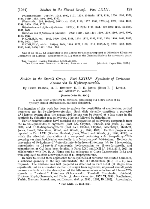 Studies in the steroid group. Part LXIII. Synthesis of cortisone acetate via 5α-hydroxy-steroids
