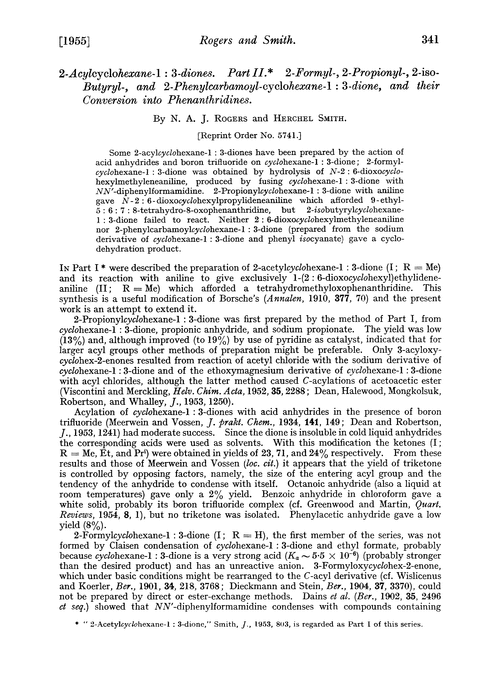 2-Acylcyclohexane-1: 3-diones. Part II. 2-Formyl-, 2-propionyl-, 2-iso-butyryl-, and 2-phenylcarbamoyl-cyclohexane-1: 3-dione, and their conversion into phenanthridines