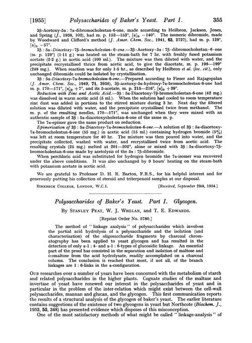 Polysaccharides of Baker's yeast. Part I. Glycogen