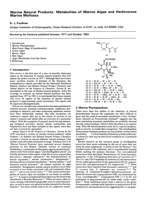 Marine natural products: metabolites of marine algae and herbivorous marine molluscs