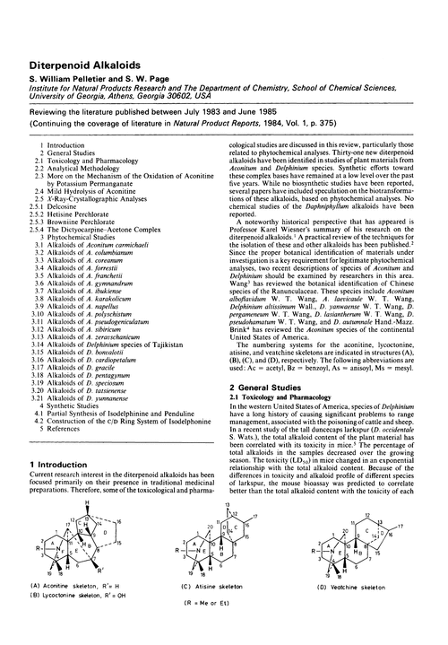 Diterpenoid alkaloids