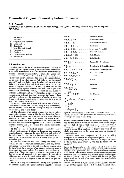 Theoretical organic chemistry before Robinson