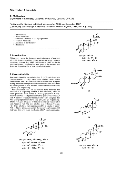 Steroidal alkaloids
