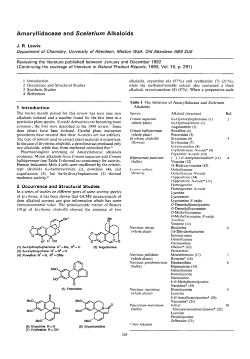 Amaryllidaceae and Sceletium alkaloids