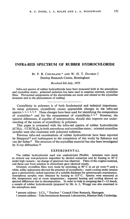 Infra-red spectrum of rubber hydrochloride