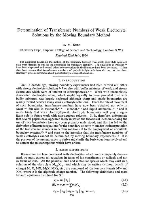 Determination of transference numbers of weak electrolyte solutions by the moving boundary method