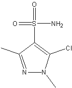 5-氯-1,3-二甲基-1H-吡唑-4-磺胺结构式