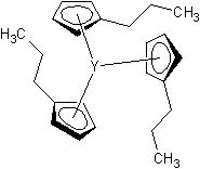 三(丙基环戊二烯)化钇结构式