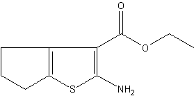 2-氨基环戊并[B]噻吩-3-甲酸乙酯结构式