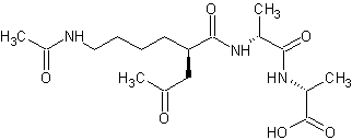 乙酰基-赖氨酰(乙酰基)-D-丙氨酰-D-丙氨酸结构式