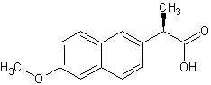 (R)-(−)-6-甲氧基-α-甲基-2-萘乙酸结构式