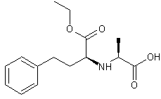 N-[1-(S)-乙氧羰基-4-苄丙基]-L-丙氨酸结构式